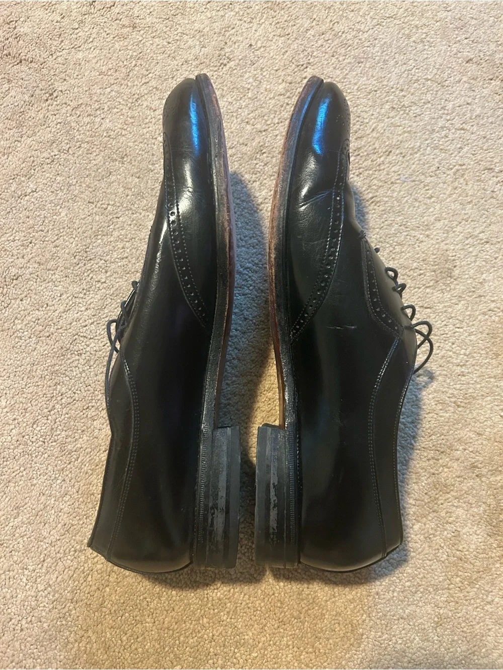 Florsheim Men’s Black Leather Wingtip Derby Shoes